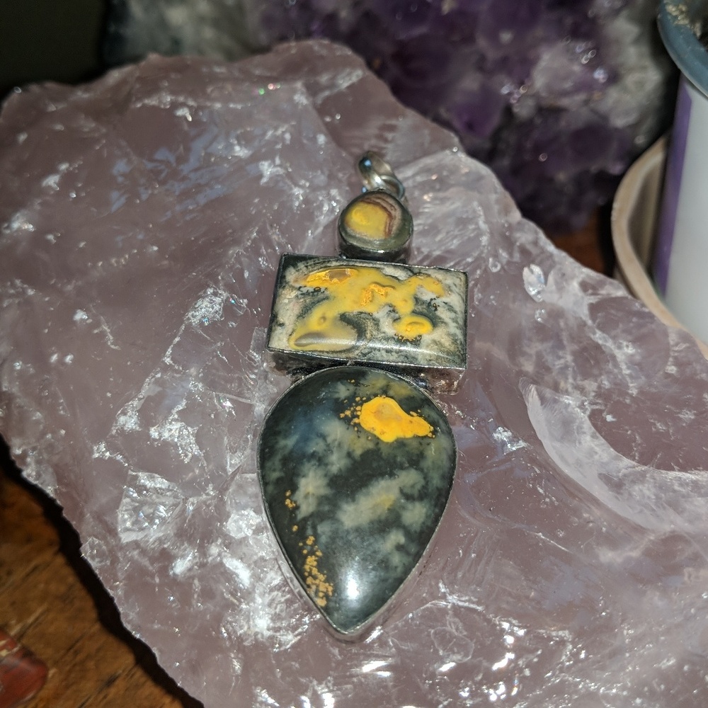 Bumble bee Jasper pendant